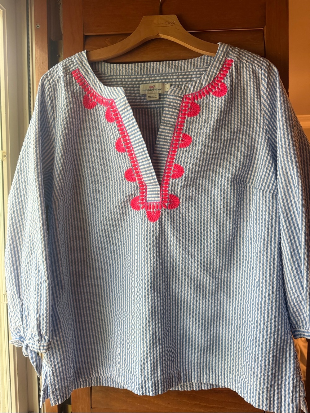 Vineyard Vines Seersucker Top Size Large